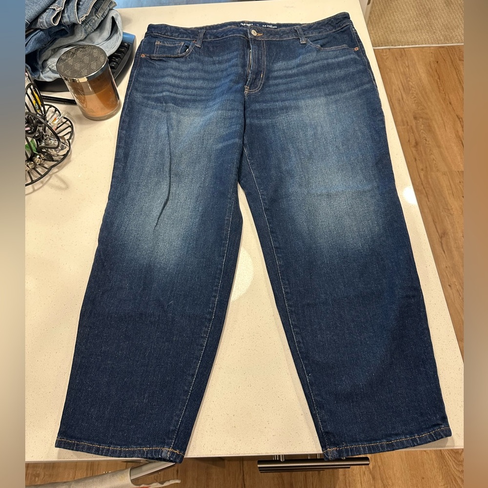 Old Navy O.G. Straight Mid Rise Women's High Rise Indigo Jeans Size 20 - Picture 2 of 12